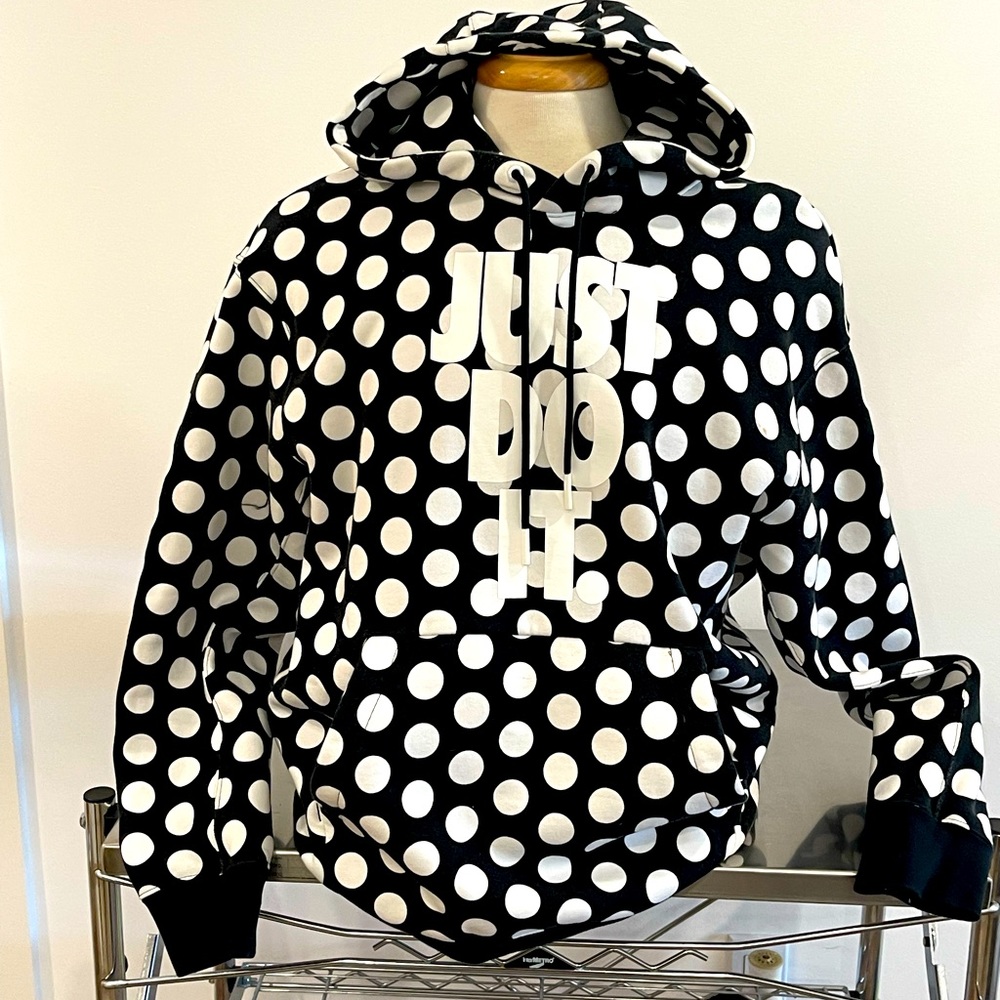 Nike black Polk a dot hoodie- size L